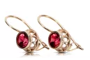 Rubis Or rose 14 carats vintage d'origine Des boucles d'oreilles Bijoux vintage vec117r
